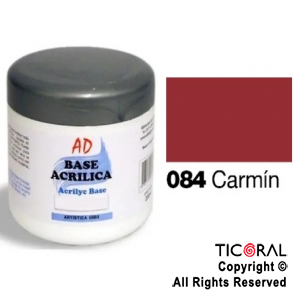 BASE ACRILICA AD 084 CARMIN 200ML X 3 UNIDADES